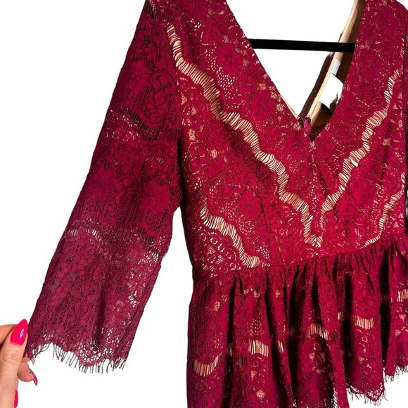 Anthropologie Maeve Lace Peplum Top - Picture 8 of 11